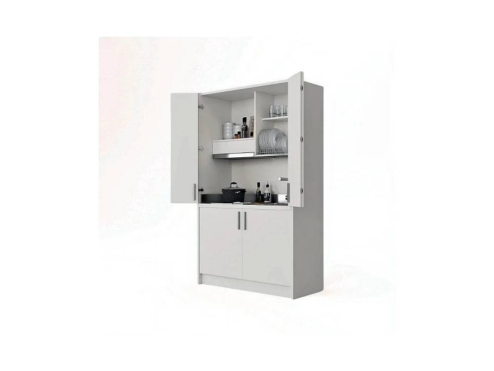 Cucina a scomparsa completa di elettrodomestici Fold bianco 125