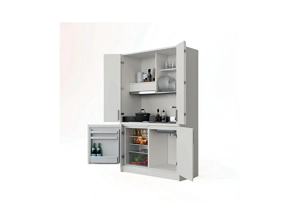 Cucina a scomparsa completa di elettrodomestici Fold bianco 125