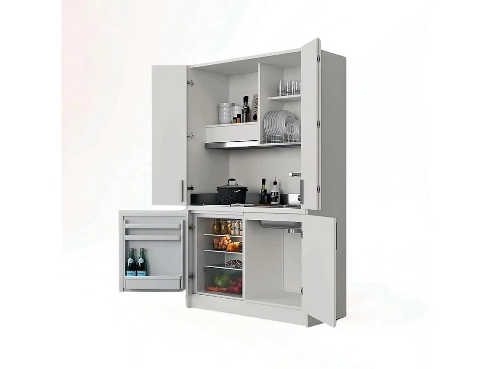 Cucina a scomparsa completa di elettrodomestici Fold bianco 125