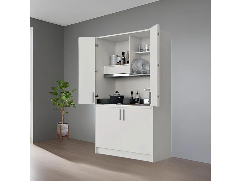 Cucina a scomparsa completa di elettrodomestici Fold bianco 125