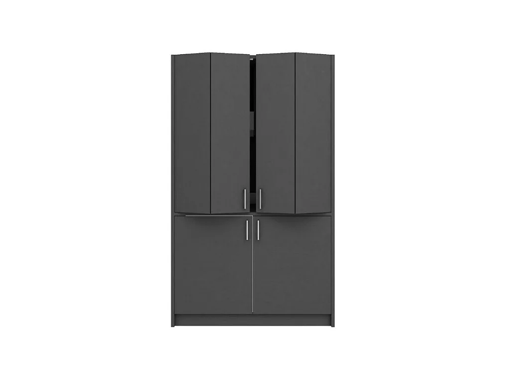 Cucina salvaspazio a scomparsa Fold Evolution colore antracite e elettrodomestici inclusi 125x62x208H