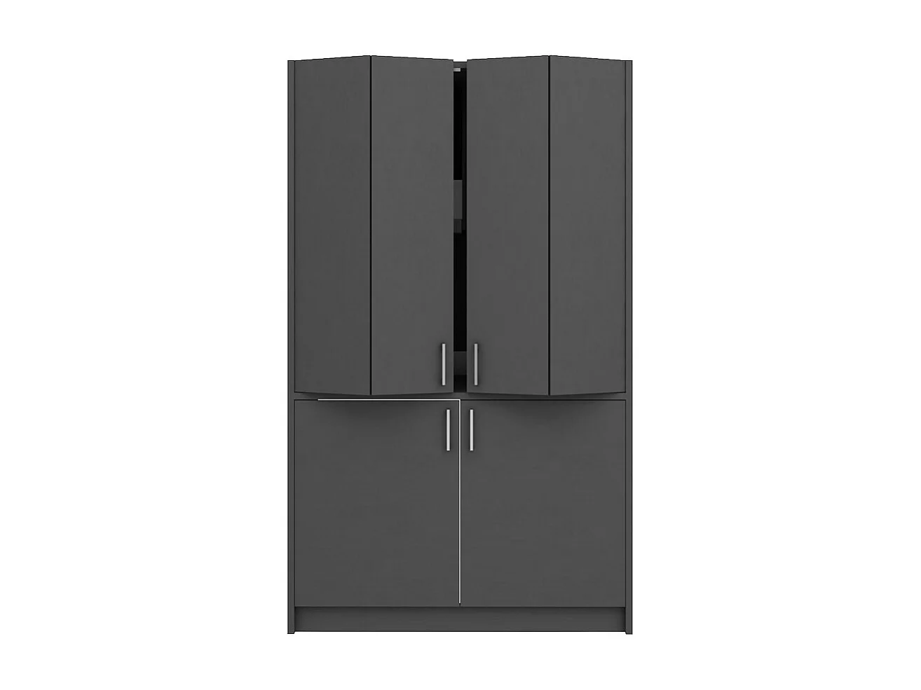 Cucina salvaspazio a scomparsa Fold Evolution colore antracite e elettrodomestici inclusi 125x62x208H