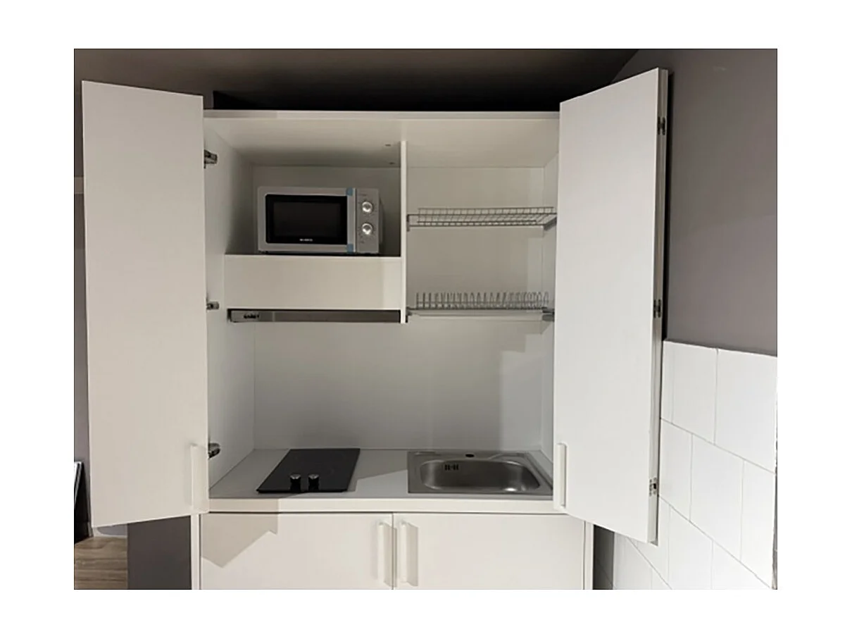 Cucina salvaspazio a scomparsa Fold Evolution colore antracite e elettrodomestici inclusi 125x62x208H