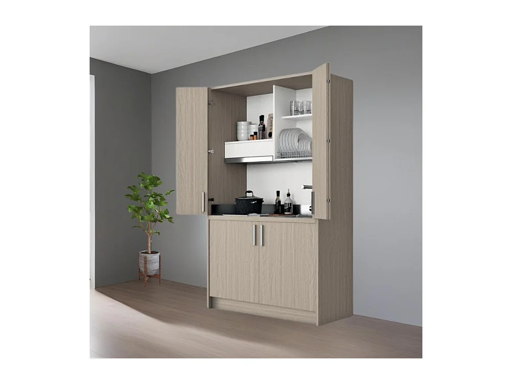 Cucina a scomparsa completa di elettrodomestici Fold olmo 125