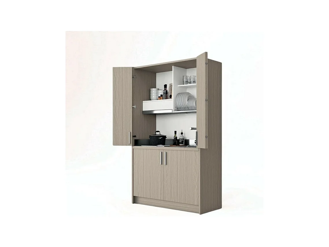 Cucina a scomparsa completa di elettrodomestici Fold olmo 125