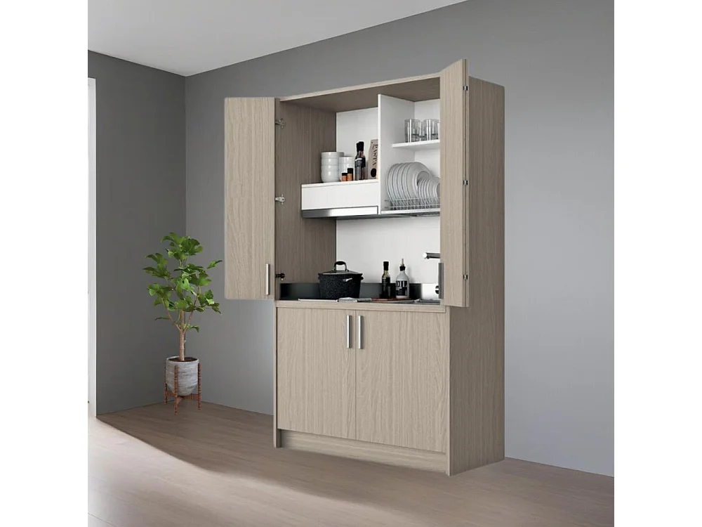 Cucina a scomparsa completa di elettrodomestici Fold olmo 125