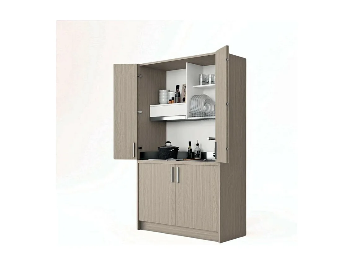 Cucina a scomparsa completa di elettrodomestici Fold olmo 125