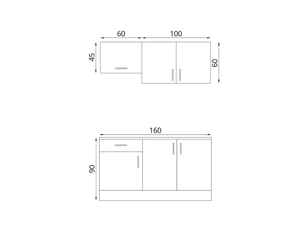 Cucina 160 cm Isernia con elettrodomestici colore bianco