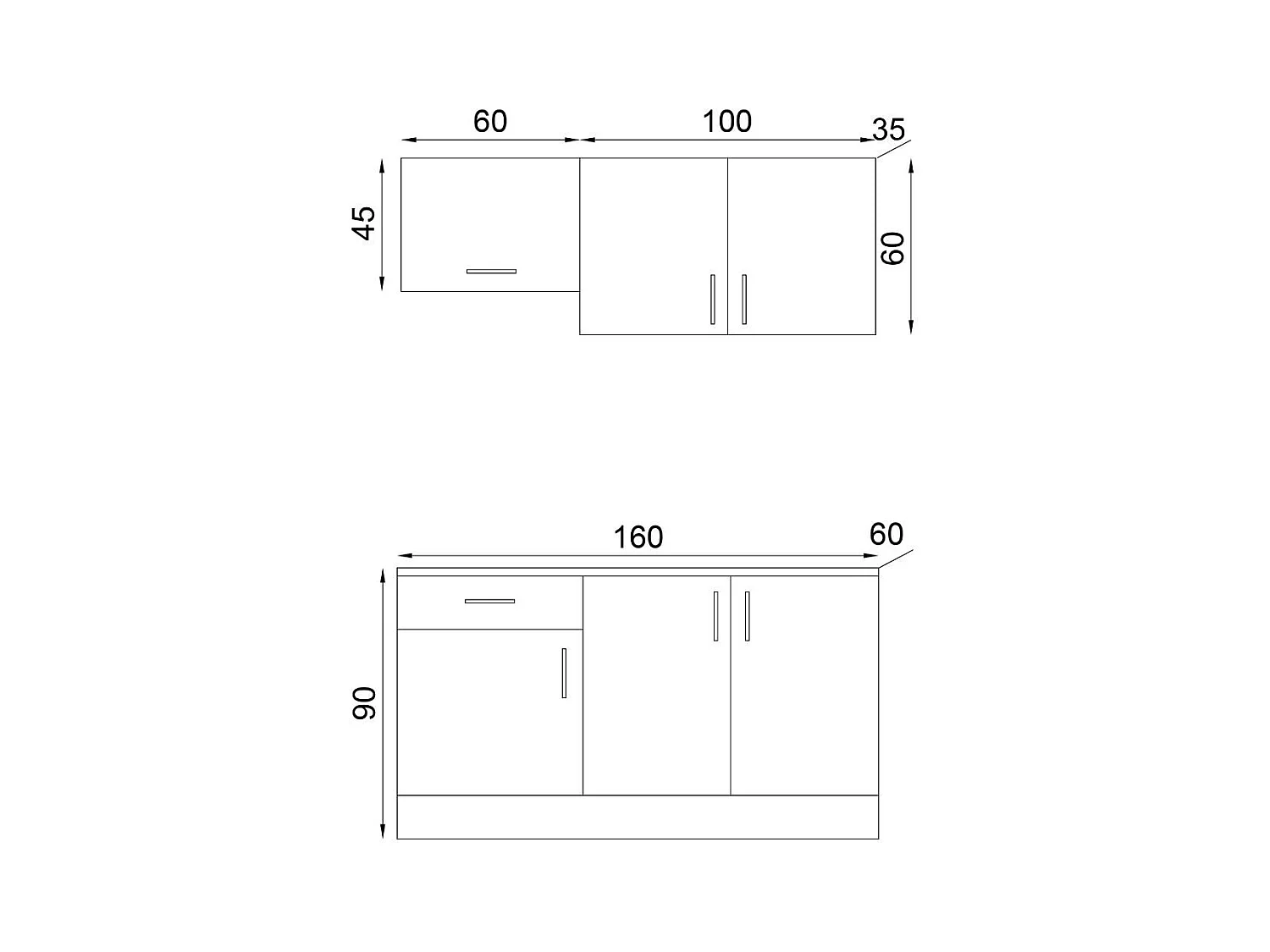 Cucina 160 cm Isernia con elettrodomestici colore bianco