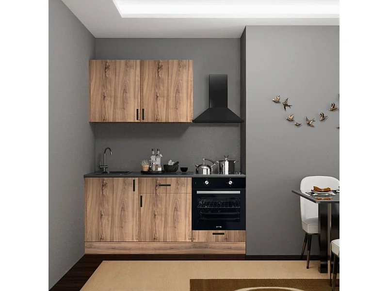 Cucina completa di elettrodomestici Asti 180 colore rovere