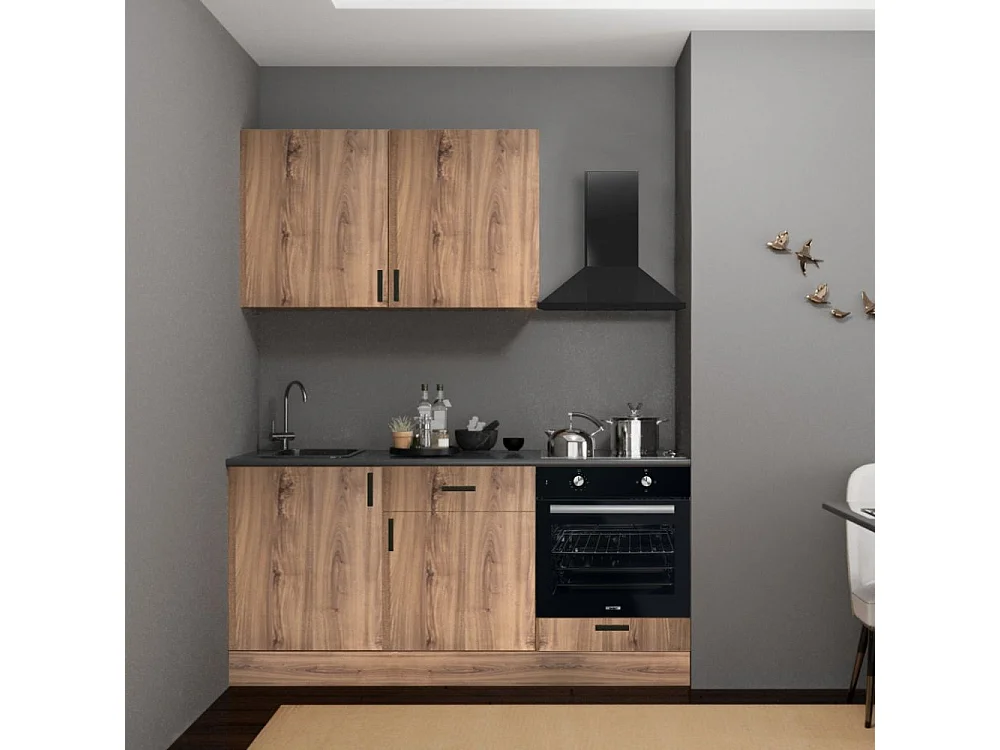 Cucina completa di elettrodomestici Asti 180 colore rovere