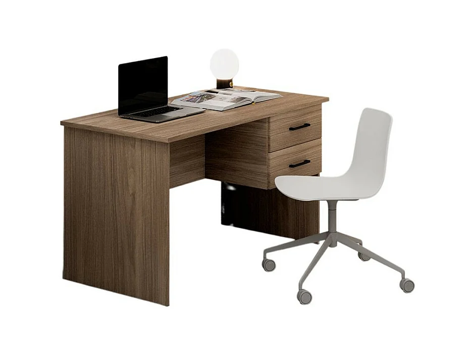 Scrivania due cassetti Tiffany 119x64x75h colore noce naturale