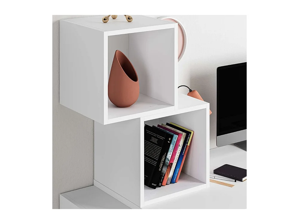 Scrivania con libreria Balance 153,5x60x140 colore bianco