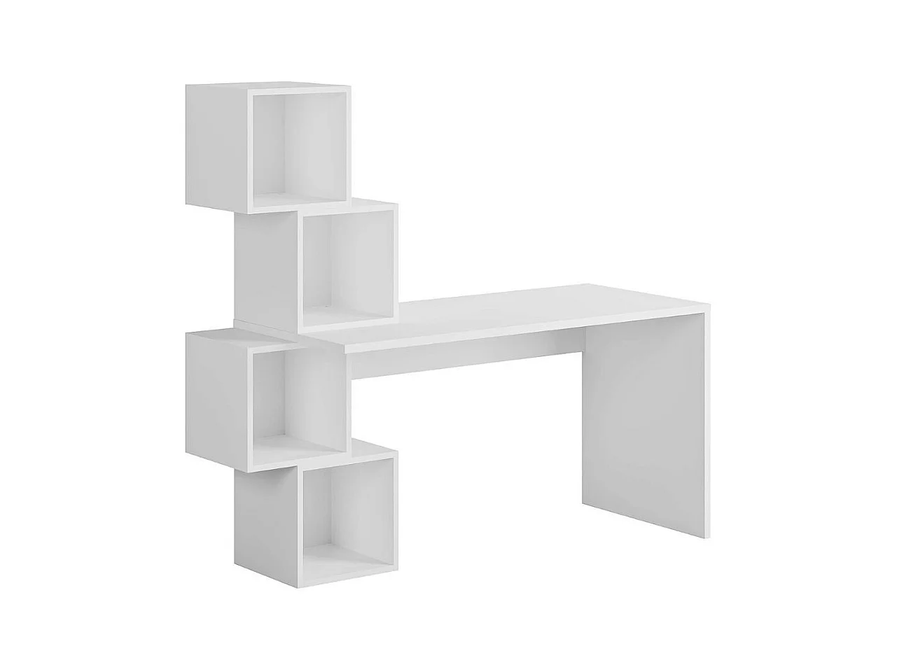 Scrivania con libreria Balance 153,5x60x140 colore bianco