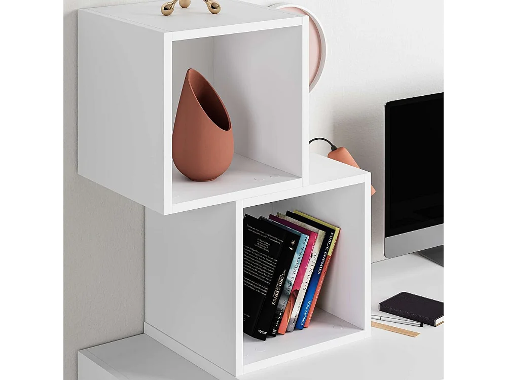 Scrivania con libreria Balance 153,5x60x140 colore bianco