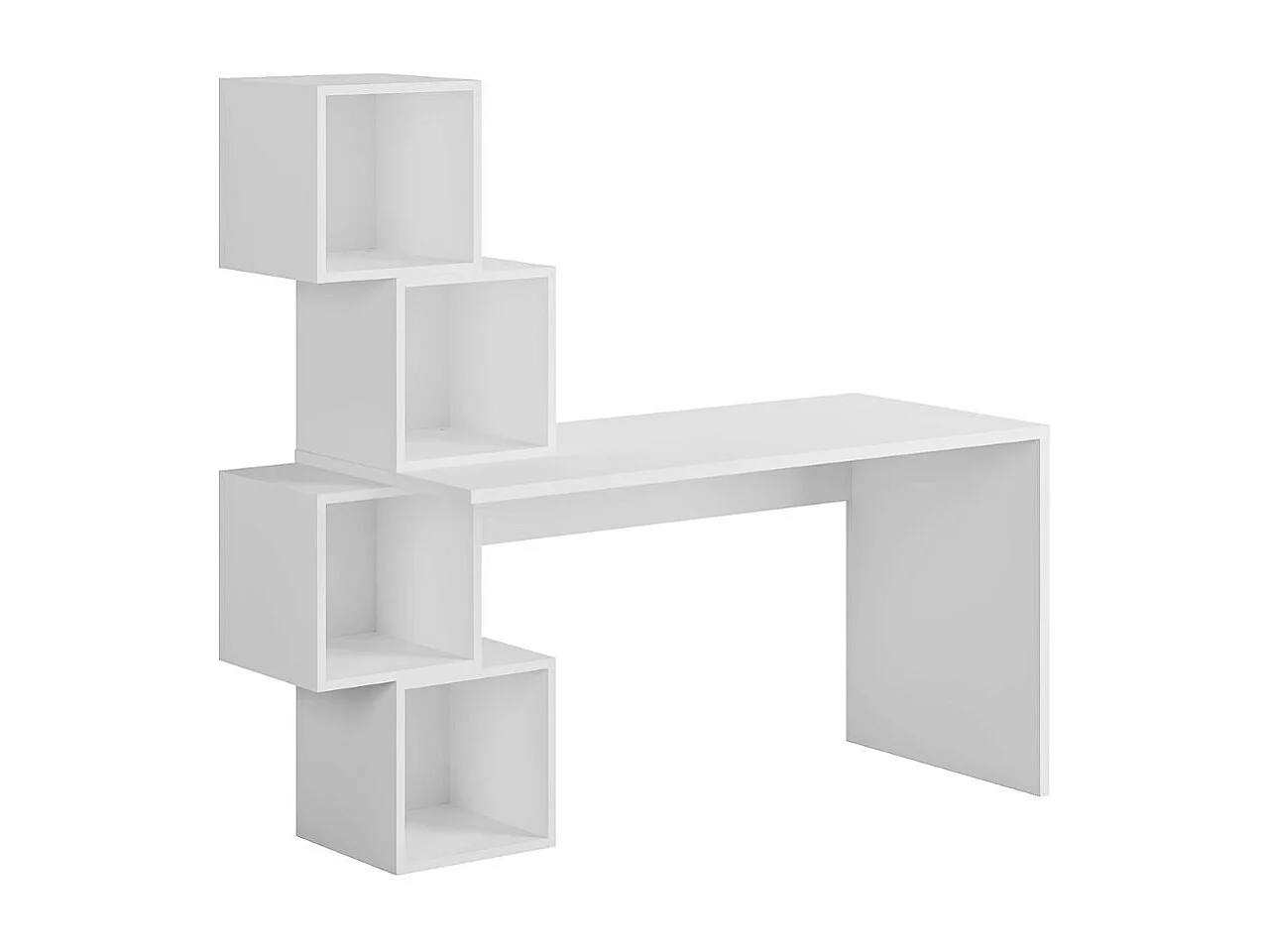 Scrivania con libreria Balance 153,5x60x140 colore bianco