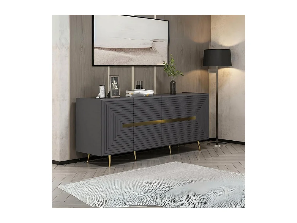 Madia 4 ante antracite Jose particolari oro 180x47x75h