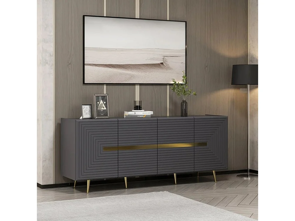 Madia 4 ante antracite Jose particolari oro 180x47x75h