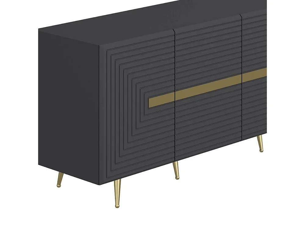 Madia 4 ante antracite Jose particolari oro 180x47x75h