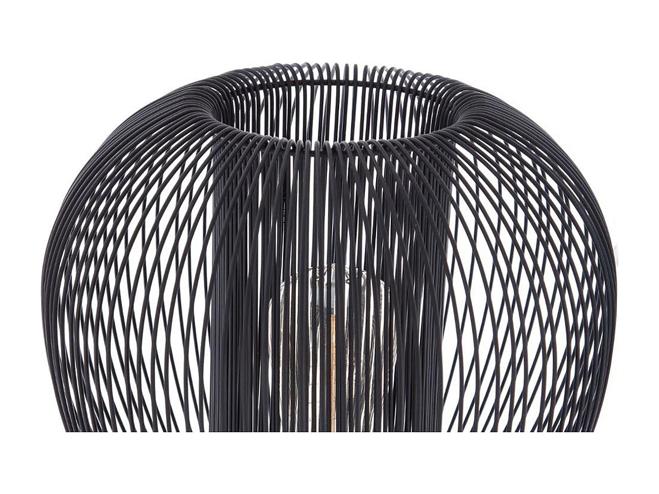 Lampe à poser en Métal filaire Noir H 27 cm