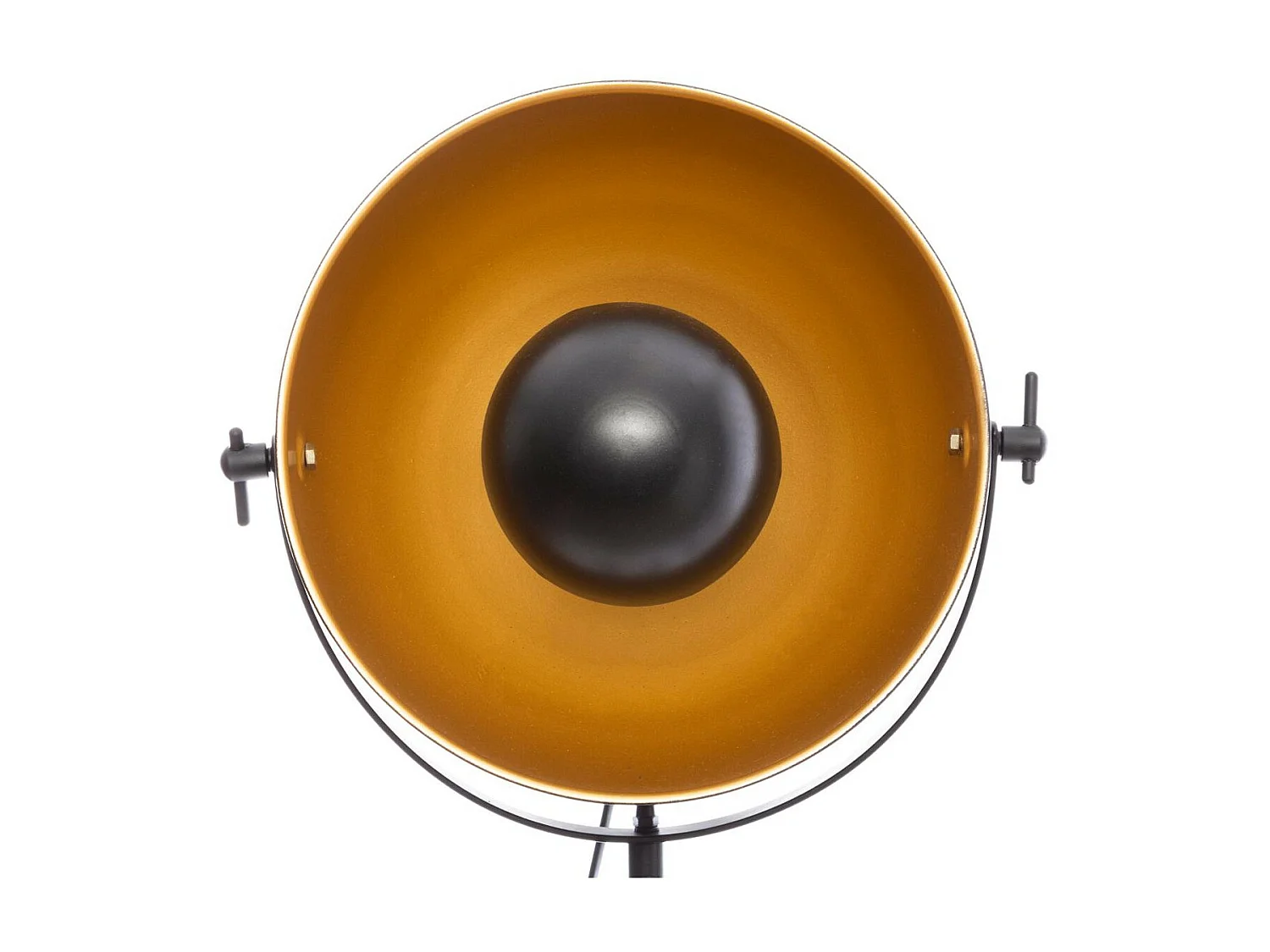 Lampe Trépied en Bois et Métal Noir Vintage loft H 71 cm