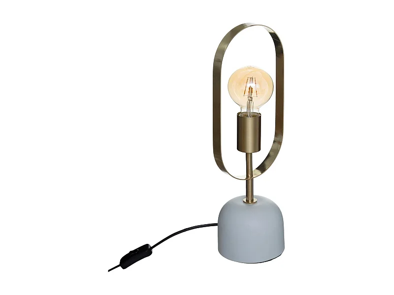 Lampe à poser en métal doré et base effet marbre H 44 cm