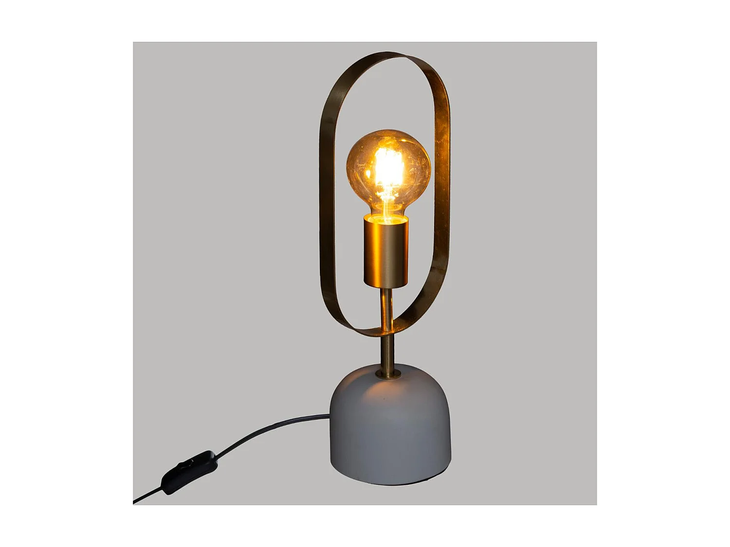 Lampe à poser en métal doré et base effet marbre H 44 cm