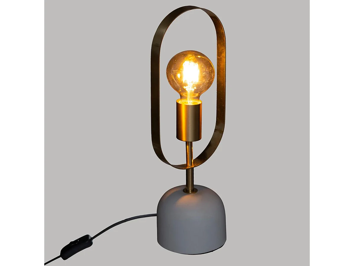 Lampe à poser en métal doré et base effet marbre H 44 cm