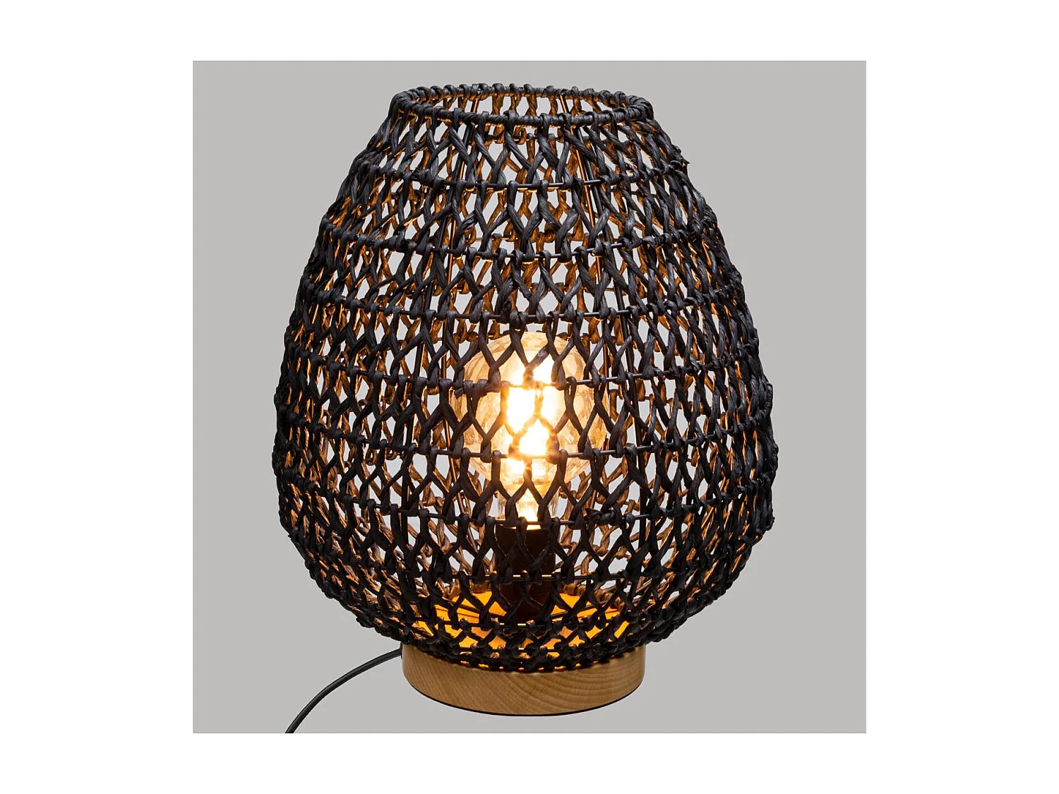 Lampe à poser en métal et Noir H 35.5 cm