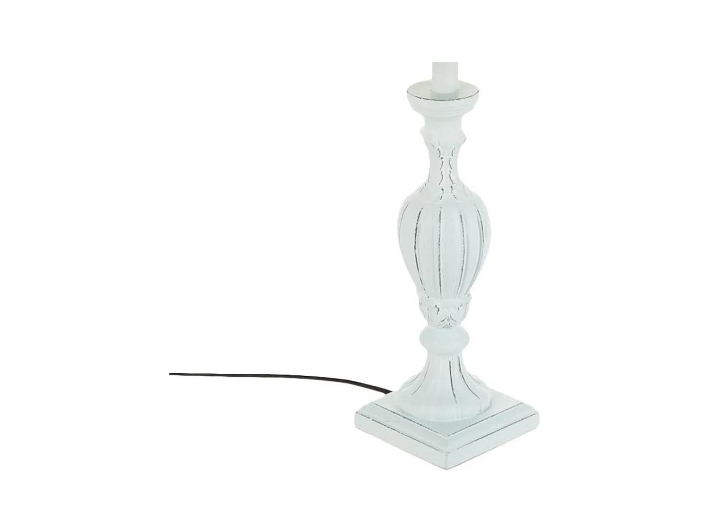 Lampe à poser Pied en Bois patiné Blanc H 55 cm