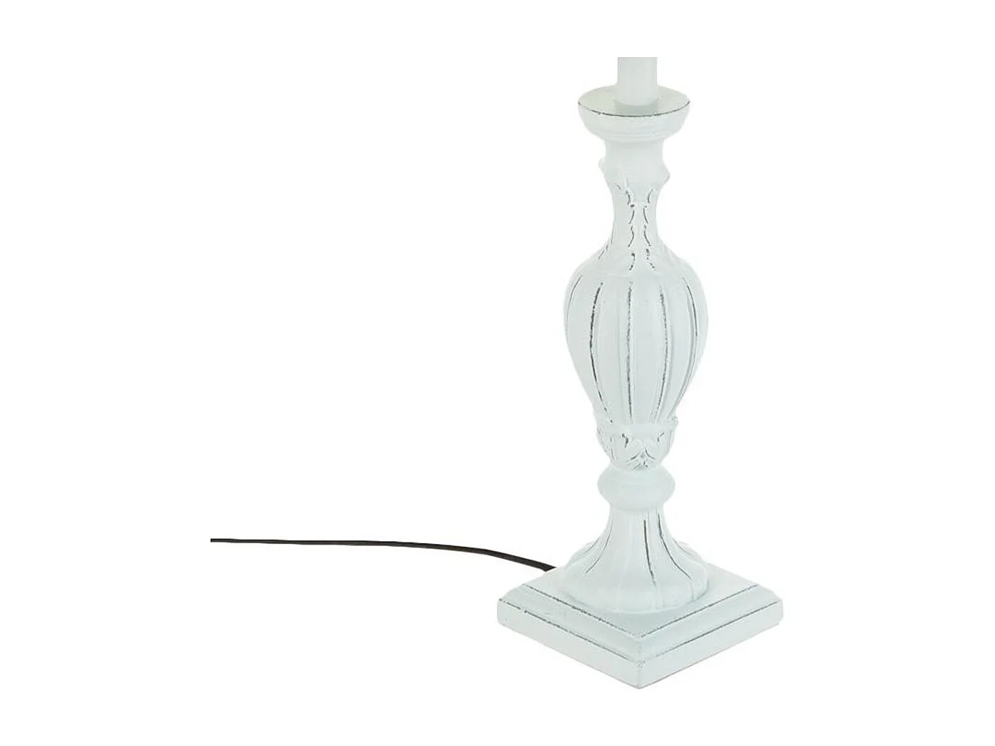 Lampe à poser Pied en Bois patiné Blanc H 55 cm