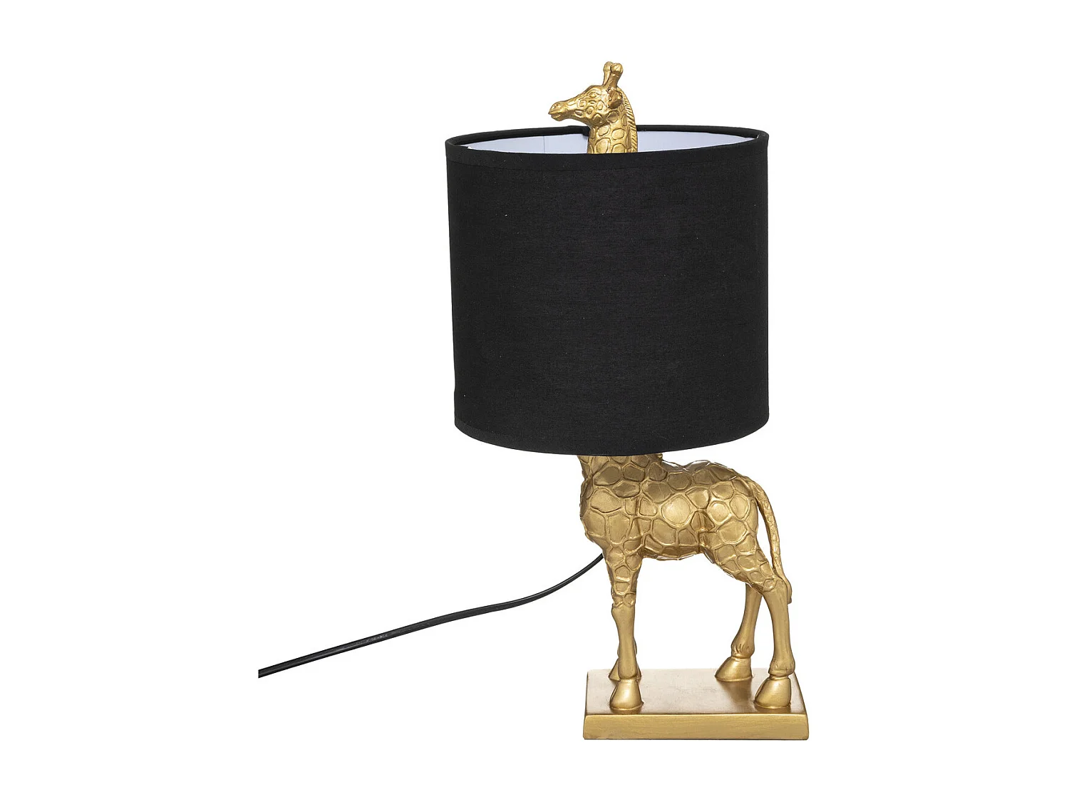 Lampe à poser Girafe en Résine et Métal Doré H 42 cm
