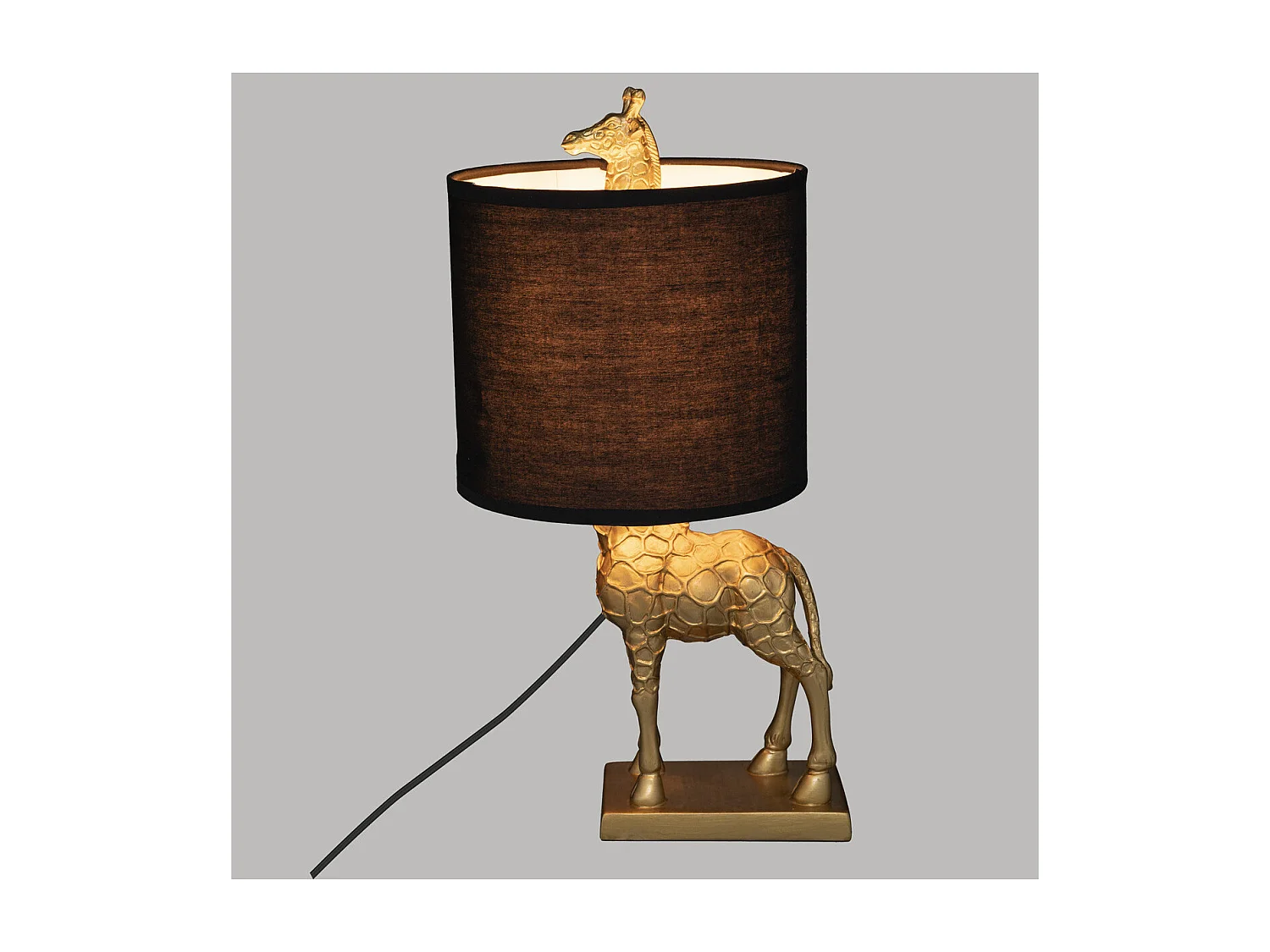 Lampe à poser Girafe en Résine et Métal Doré H 42 cm
