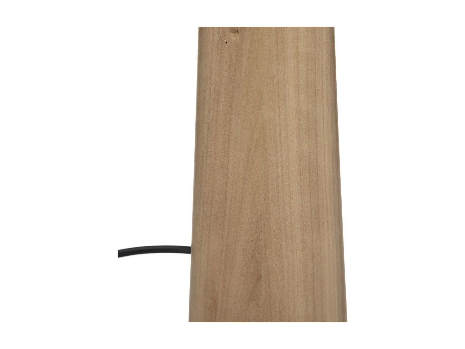 Lampe à poser en Métal filaire Noir et Bois de Pin H 46 cm