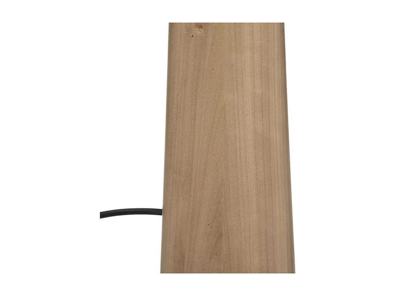 Lampe à poser en Métal filaire Noir et Bois de Pin H 46 cm