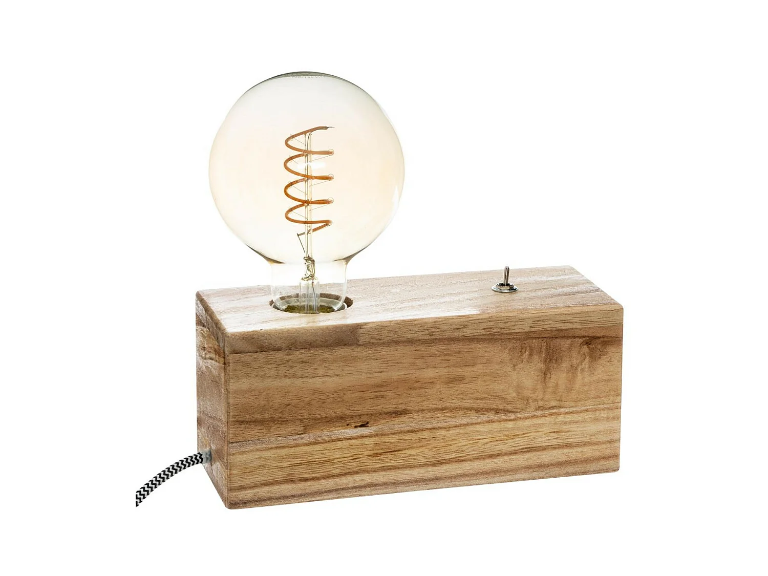 Lampe Socle en Bois Rétro et Vintage