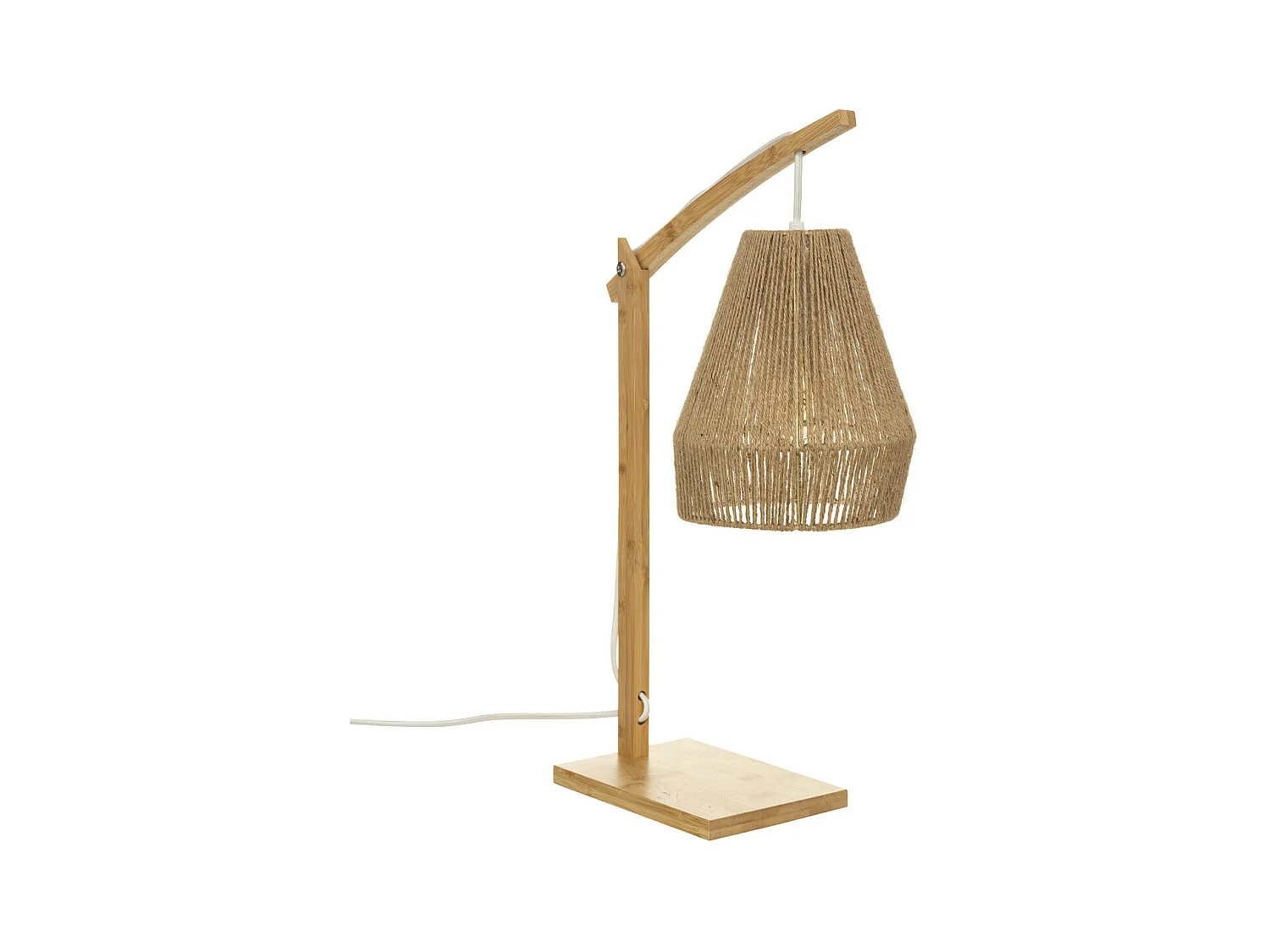 Lampe à poser en Bambou et Chanvre H 55 cm
