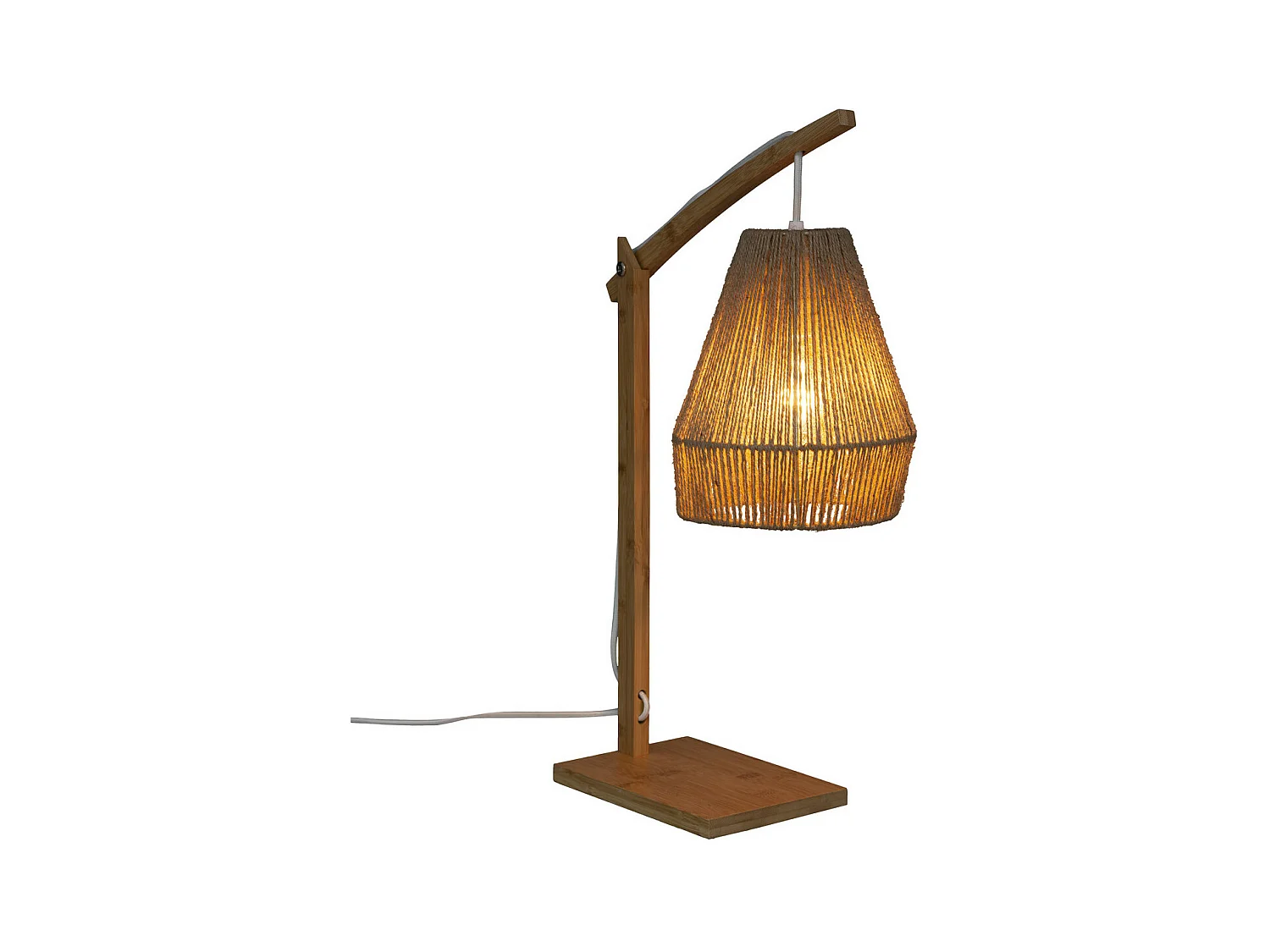 Lampe à poser en Bambou et Chanvre H 55 cm