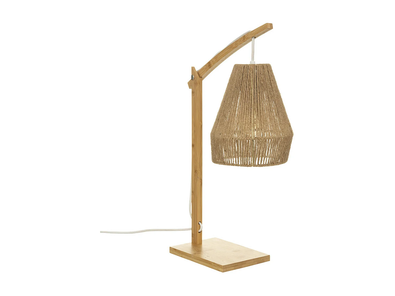 Lampe à poser en Bambou et Chanvre H 55 cm