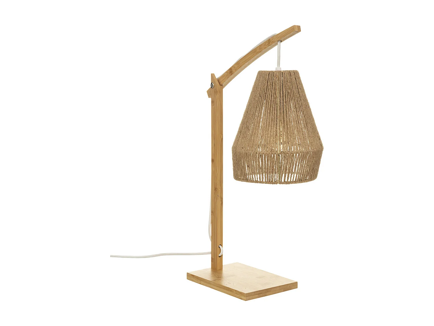 Lampe à poser en Bambou et Chanvre H 55 cm