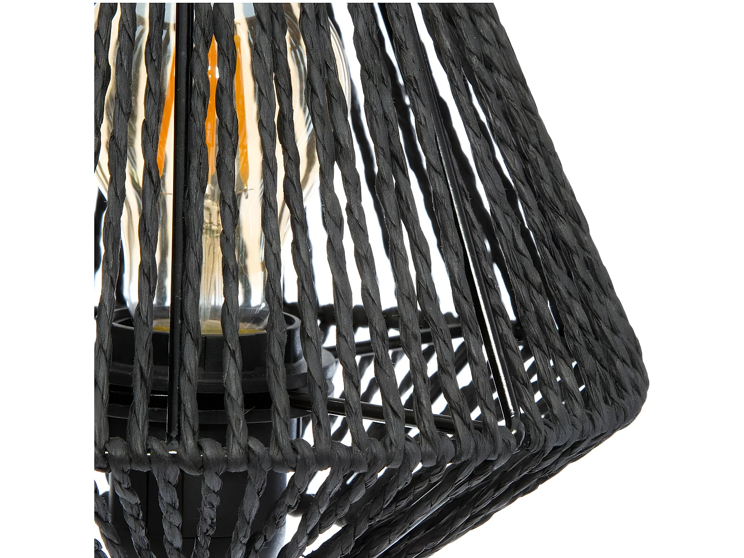 Lampe à poser en métal et Abat-jour Noir H 34 cm