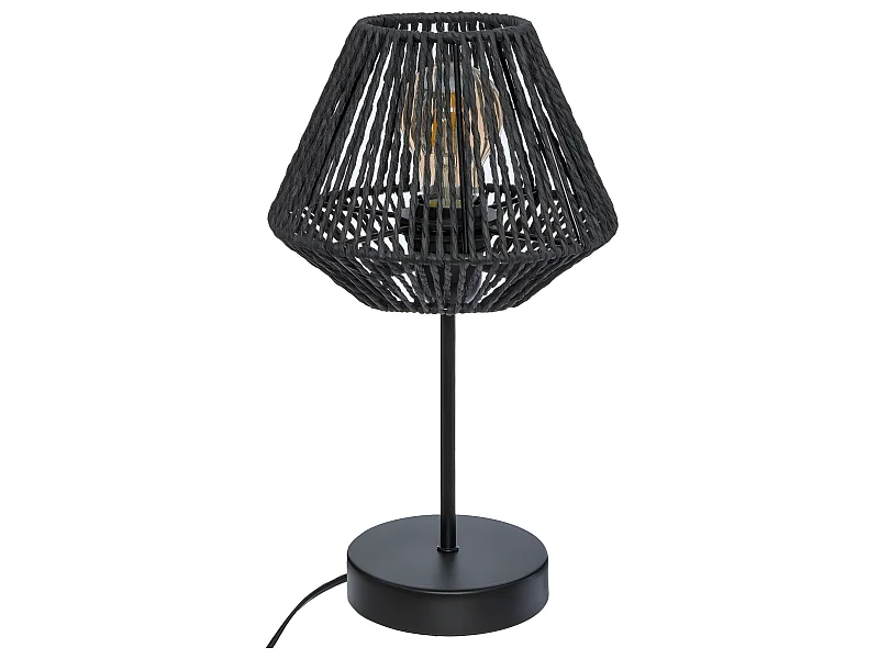 Lampe à poser en métal et Abat-jour Noir H 34 cm
