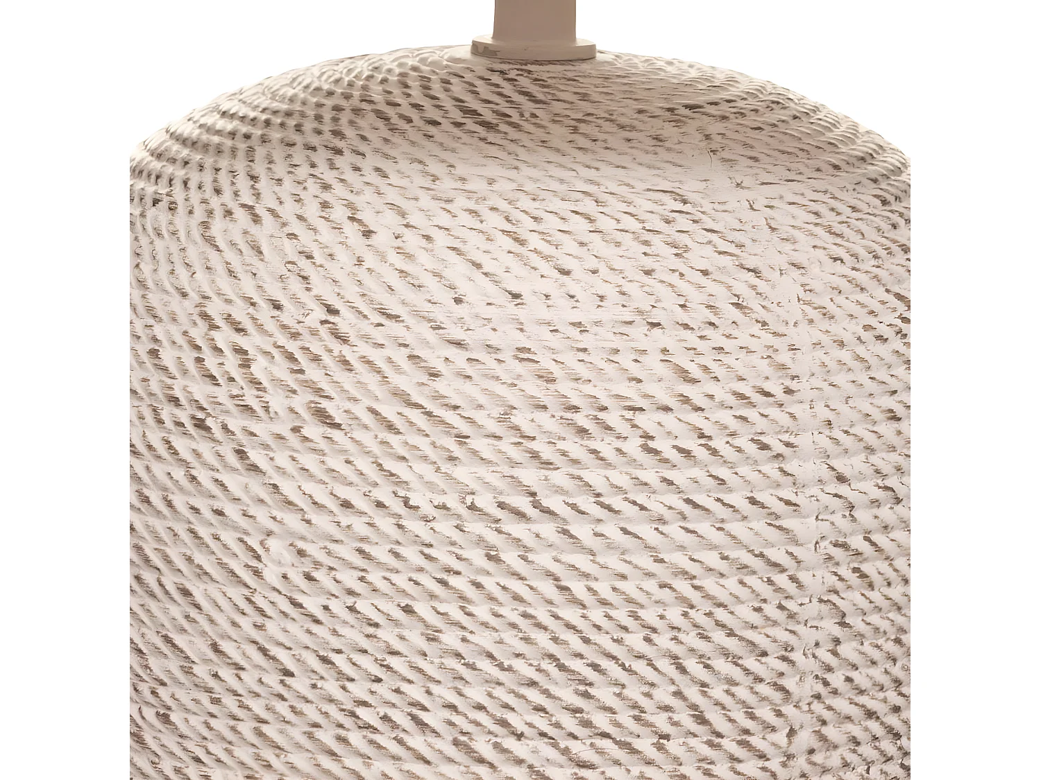 Lampe à poser en Céramique Beige et Abat jour Blanc H 39.5 cm
