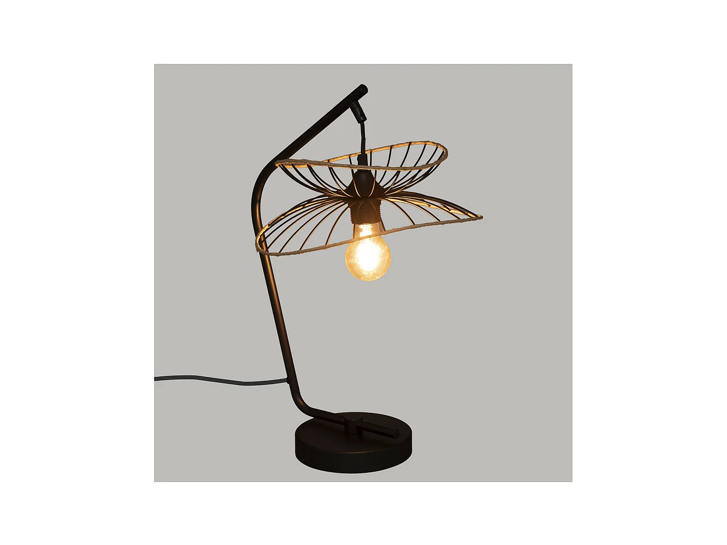 Lampe à poser en Métal Noir H 50 cm
