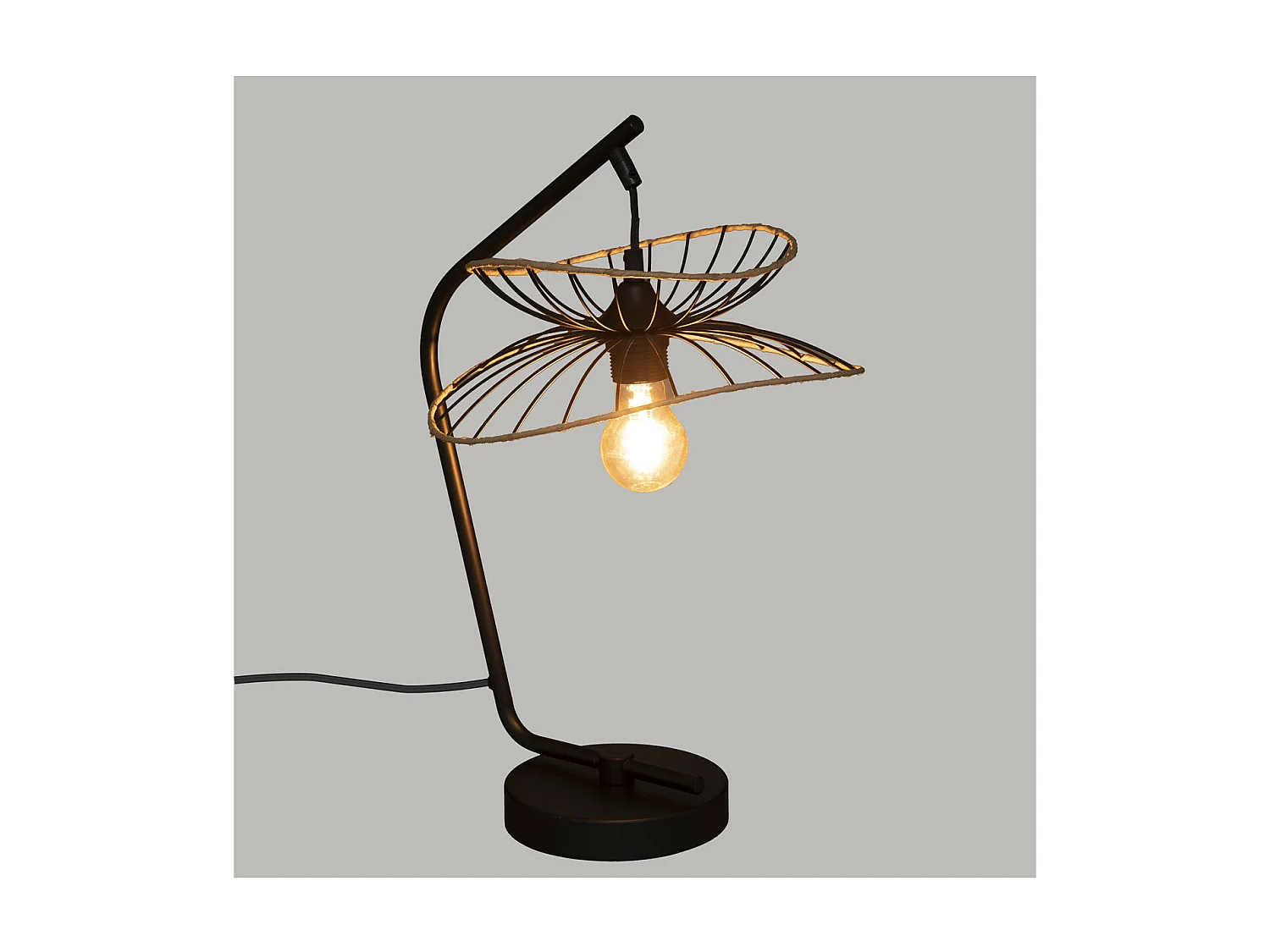 Lampe à poser en Métal Noir H 50 cm