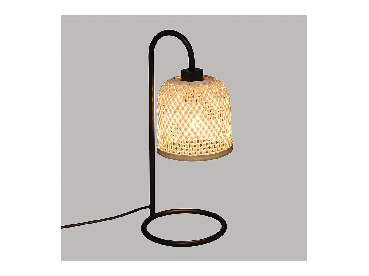 Lampe à poser en Bambou et Métal H 43.5 cm