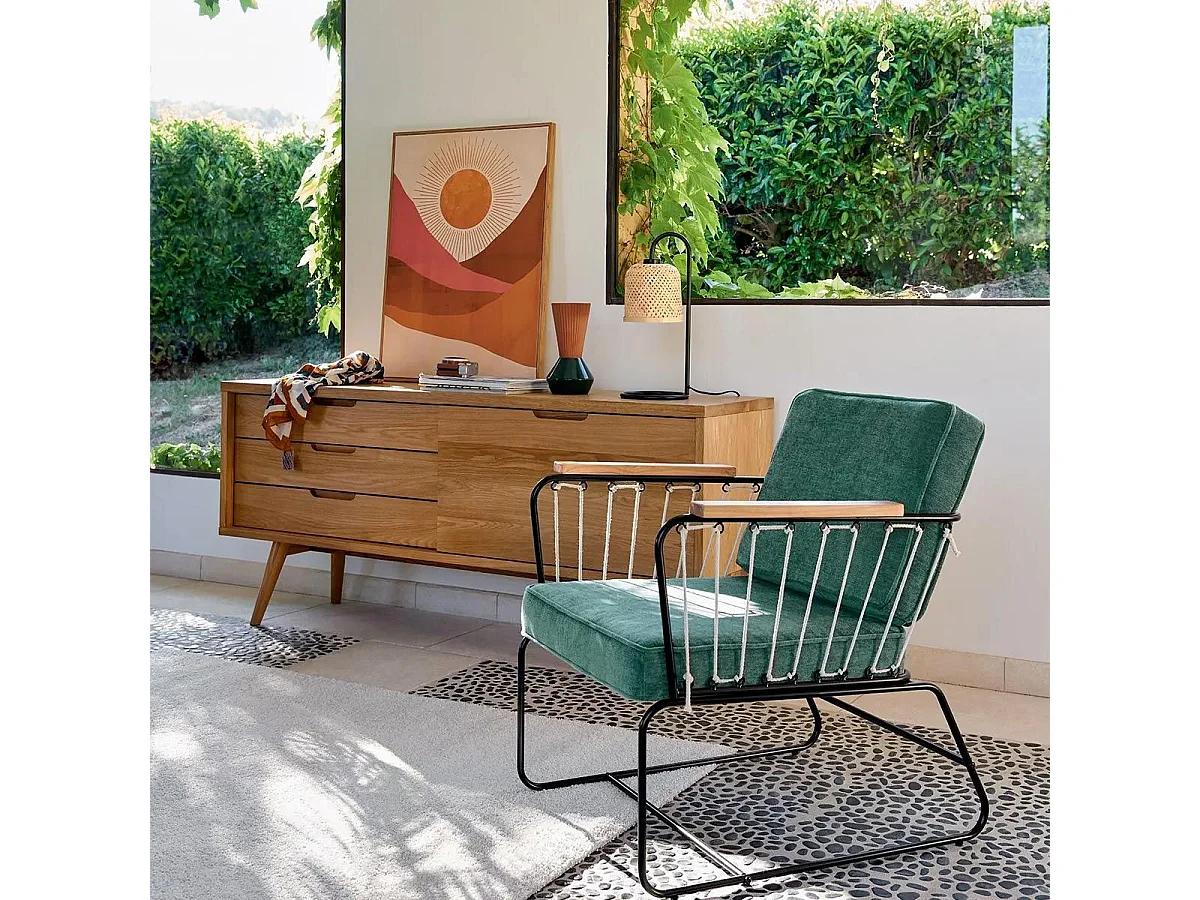 Tischleuchte im natürlichen Stil h 43,5 cm