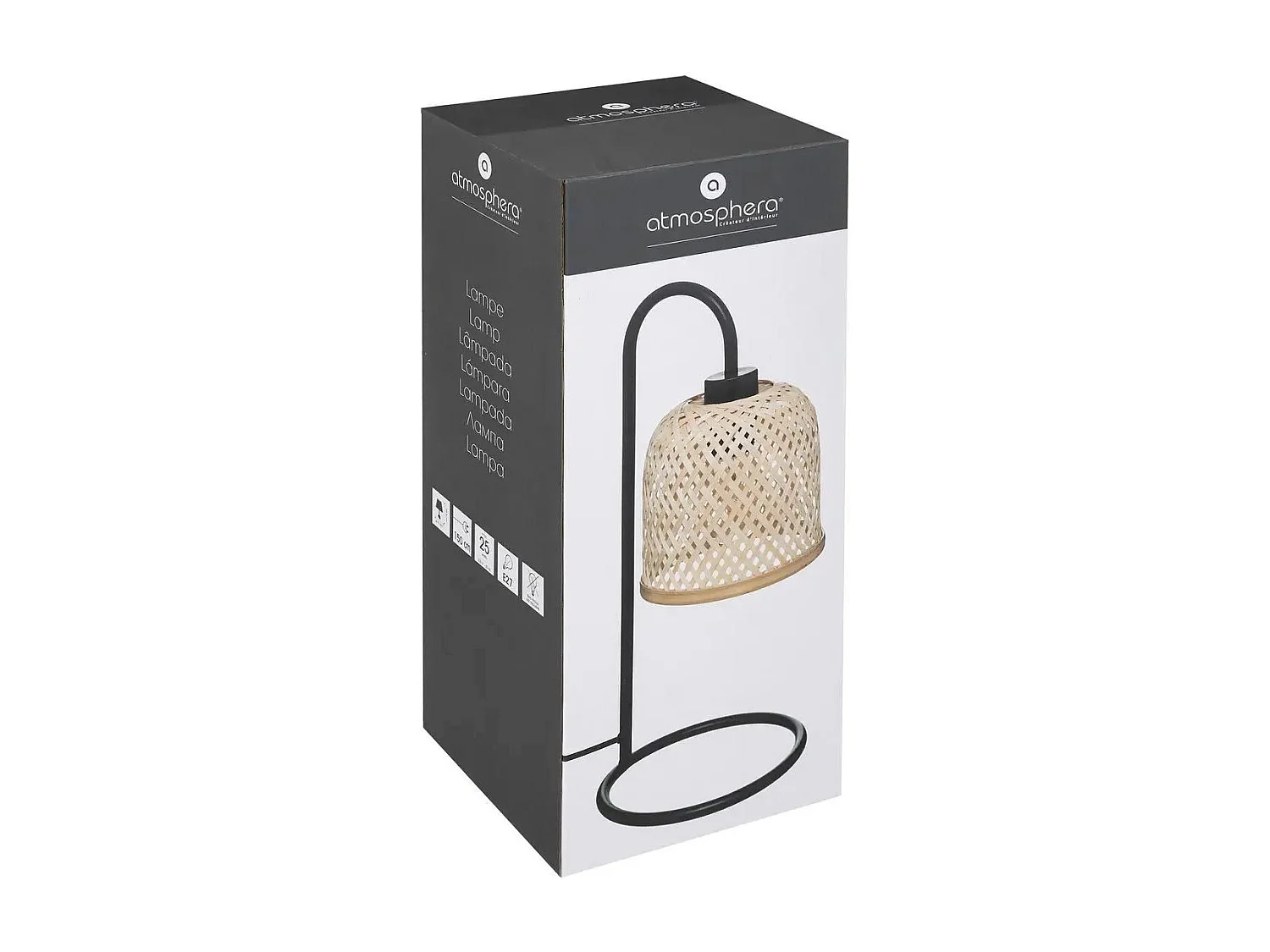 Tischleuchte im natürlichen Stil h 43,5 cm