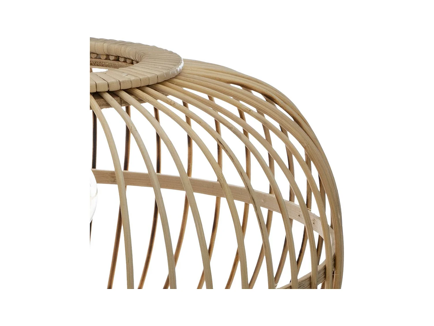 Lampe à Poser en Bambou Trépied en métal H 31 cm