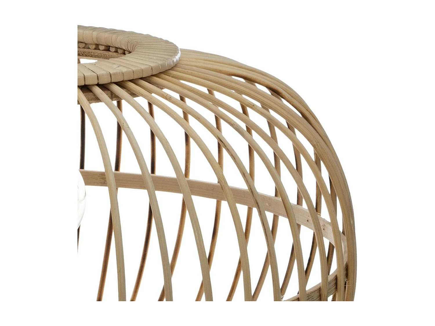 Lampe à Poser en Bambou Trépied en métal H 31 cm